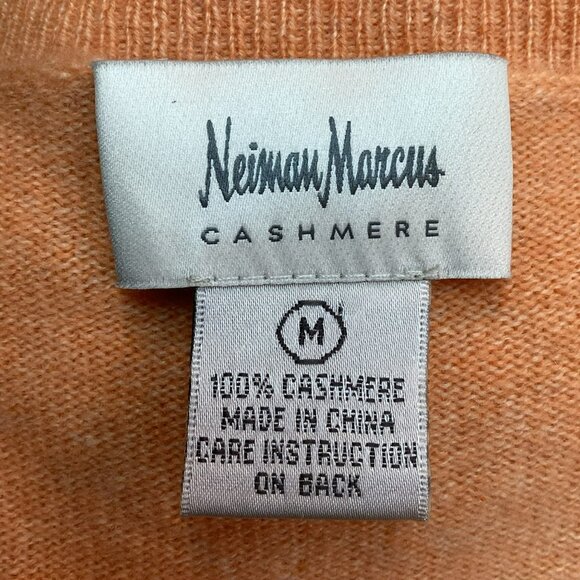 Neiman Marcus Cashmere Womens Medium Top Peach 3/4 Sleeve - Picture 6 of 10